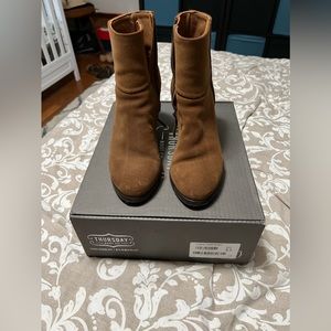 Thursday Boot Co Cognac Suede Ankle Boots